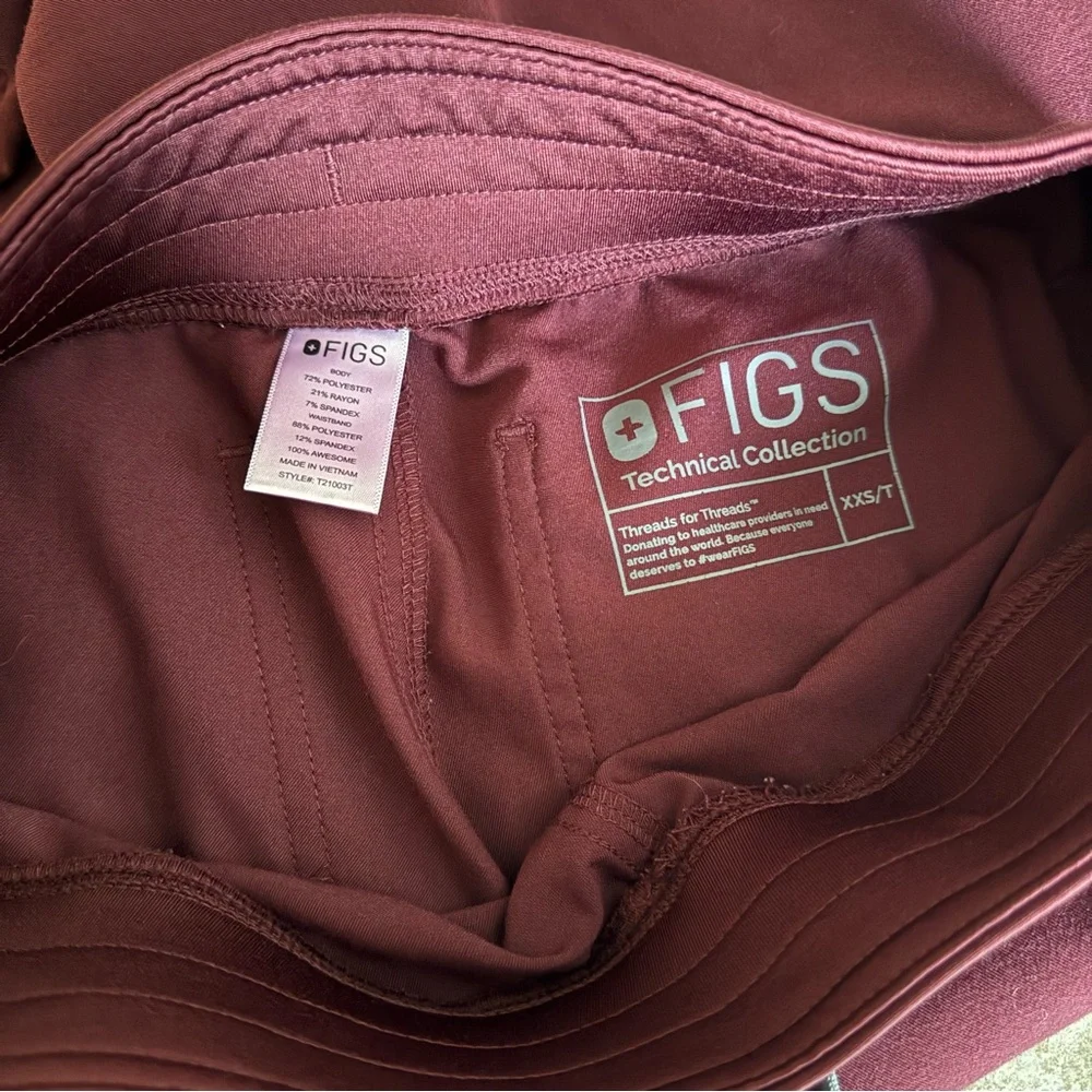 Figs Livingston Basic Scrub Pants Burgundy - Picture 5 of 5